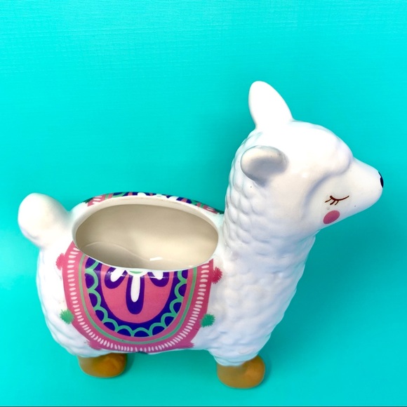 LAST ONE! Ceramic Llama Planter Flower Pot Mini - Picture 7 of 8